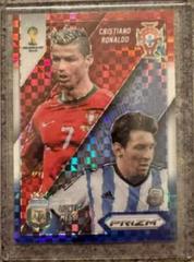 Cristiano Ronaldo, Lionel Messi [Red White Blue Power Plaid] #19 Soccer Cards 2014 Panini Prizm World Cup Matchups Prices