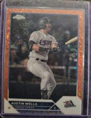 Austin Wells [Orange Mini Diamond] Baseball Cards 2023 Topps Pro Debut Chrome Prices