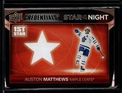 Auston Matthews Hockey Cards 2021 Upper Deck Credentials 1st Star of the Night Prices
