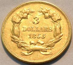 1855 Coins Three Dollar Gold Prices