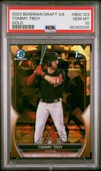 Tommy Troy [Gold Sapphire] #BDC-103 Baseball Cards 2023 Bowman Draft Chrome Sapphire Prices