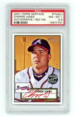 Chipper Jones [Red Ink] Baseball Cards 2001 Topps Heritage Autographs Prices