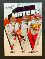 Clyde Edwards Helaire, Ja'Marr Chase, Joe Burrow [Purple] #AM-14 Football Cards 2023 Panini Prestige Alma Maters Prices