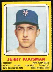 Jerry Koosman Baseball Cards 1970 Transogram Hand Cut Prices