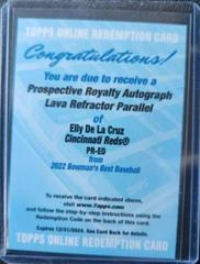 Elly De La Cruz [Lava] Baseball Cards 2022 Bowman's Best Prospective Royalty Autographs Prices