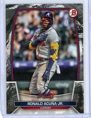 Ronald Acuna Jr. [Black] #92 Baseball Cards 2023 Bowman Prices