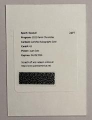 Juan Soto [Autograph Gold] #43 Baseball Cards 2022 Panini Chronicles Certified Prices