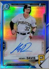 Henry Davis [Blue Refractor] #CDA-HD Baseball Cards 2021 Bowman Draft Pick Chrome Autographs Prices