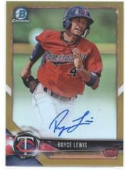 Royce Lewis [Gold Refractor] #CPA-RL Baseball Cards 2018 Bowman Chrome Prospects Autographs Prices