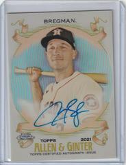Alex Bregman Baseball Cards 2021 Topps Allen & Ginter Chrome Autographs Prices