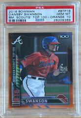 Dansby Swanson [Orange] #BTP-16 Baseball Cards 2016 Bowman Scouts' Top 100 Prices