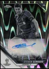 Steven Gerrard [Black & White Ray Wave Refractor] #CA-SG Soccer Cards 2021 Topps Chrome UEFA Champions League Autographs Prices