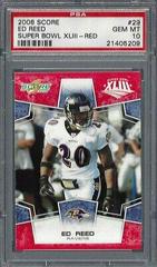 Ed Reed [Super Bowl XLIII Red] Football Cards 2008 Panini Score Prices