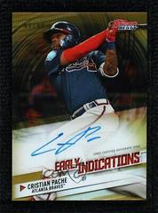 Cristian Pache [Gold] #EIA-CP Baseball Cards 2018 Bowman's Best Early Indications Autographs Prices