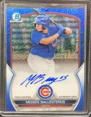 Moises Ballesteros [Blue] #BMA-MB Baseball Cards 2023 Bowman Chrome Prospect Mega Box Autographs Prices