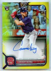 Connor Wong [Yellow Refractor] #CRA-CW Baseball Cards 2022 Bowman Chrome Rookie Autographs Prices