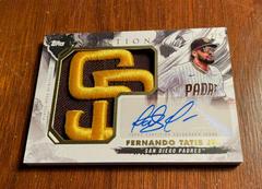 Fernando Tatis Jr. [Team Logo] #IAJH-FT Baseball Cards 2023 Topps Inception Autograph Jumbo Hat Patch Prices