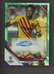 Ansu Fati [Aqua Refractor] #CA-AF Soccer Cards 2021 Topps Chrome UEFA Champions League Autographs Prices