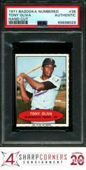 Tony Oliva [Hand Cut] Baseball Cards 1971 Bazooka Numbered Prices