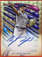 Wyatt Langford [Superfractor] Baseball Cards 2023 Bowman's Best Shellacked Autographs Prices