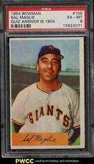 Sal Maglie [Quiz Answer Is 1904] #105 Baseball Cards 1954 Bowman Prices