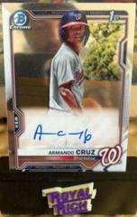 Armando Cruz Baseball Cards 2021 Bowman Chrome Prospect Autographs Prices