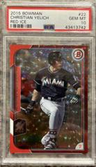 Christian Yelich [Red Ice] Baseball Cards 2015 Bowman Prices