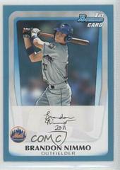 Brandon Nimmo [Blue] Baseball Cards 2011 Bowman Draft Prospects Prices