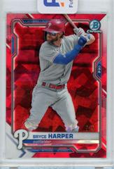 Bryce Harper [Red] #96 Baseball Cards 2021 Bowman Chrome Sapphire Prices