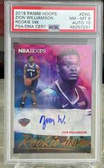 Zion Williamson #ZWL Basketball Cards 2019 Panini Hoops Rookie Ink Autographs Prices