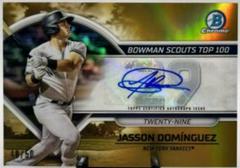 Jasson Dominguez [Autograph Gold] #BTP-29 Baseball Cards 2023 Bowman Scouts Top 100 Prices