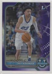 Trey Alexander [Chrome Purple Refractor] #14 Basketball Cards 2021 Bowman University Prices