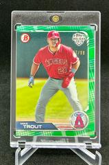 Mike Trout [Green Festive] Baseball Cards 2019 Topps Holiday Bowman Prices