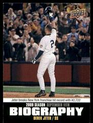 Derek Jeter #SB-182 Baseball Cards 2010 Upper Deck Season Biography Prices