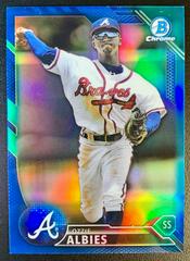 Ozzie Albies [Chrome Blue Refractor] Baseball Cards 2016 Bowman Prospects Prices