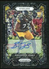 Broderick Jones [Autograph Black] #385 Football Cards 2023 Panini Prizm No Huddle Prices