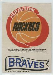 Houston Rockets Braves Basketball Cards 1973 Topps Team Stickers Prices