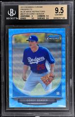 Corey Seager [Fielding Blue Wave Refractor] Baseball Cards 2013 Bowman Chrome Prospect Prices