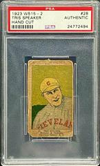 Tris Speaker [Hand Cut] Baseball Cards 1923 W515 2 Prices