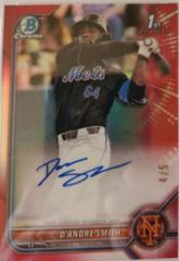 D'Andre Smith [Red] #CDA-DS Baseball Cards 2022 Bowman Draft Chrome Autographs Prices