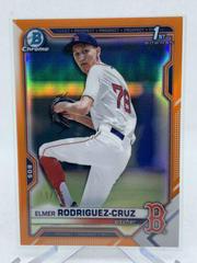 Elmer Rodriguez Cruz [Orange Refractor] Baseball Cards 2021 Bowman Draft Chrome Prices