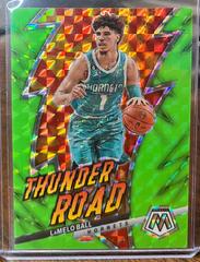 LaMelo Ball [Green Fluorescent] #16 Basketball Cards 2022 Panini Mosaic Thunder Road Prices