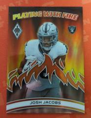 Josh Jacobs [Orange] #PWF-4 Football Cards 2023 Panini Phoenix Playing with Fire Prices