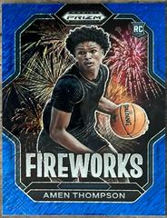 Amen Thompson [Blue Shimmer] #11 Basketball Cards 2023 Panini Prizm Draft Picks Fireworks Prices