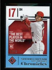 Shohei Ohtani [Blue] Baseball Cards 2018 Panini Chronicles Prices