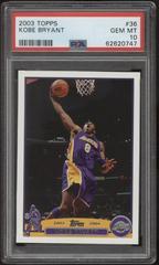Kobe Bryant #36 Basketball Cards 2003 Topps Prices