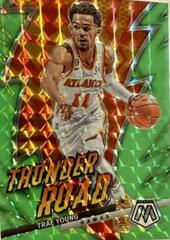 Trae Young [Green Fluorescent] #4 Basketball Cards 2022 Panini Mosaic Thunder Road Prices