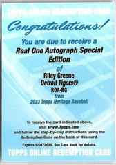 Riley Greene [Special Edition Red Ink] #ROA-RG Baseball Cards 2023 Topps Heritage Real One Autographs Prices