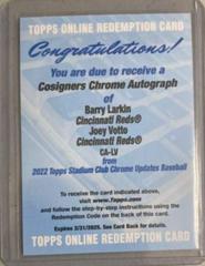 Barry Larkin, Joey Votto Baseball Cards 2022 Stadium Club Chrome Co Signers Autographs Prices