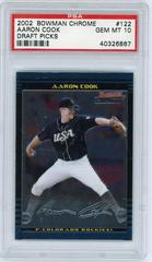 Aaron Cook #122 Baseball Cards 2002 Bowman Chrome Draft Picks Prices